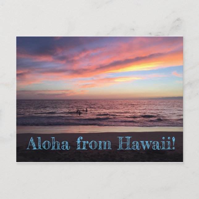 Der hawaiianische Sonnenuntergang Postkarte (Vorderseite)