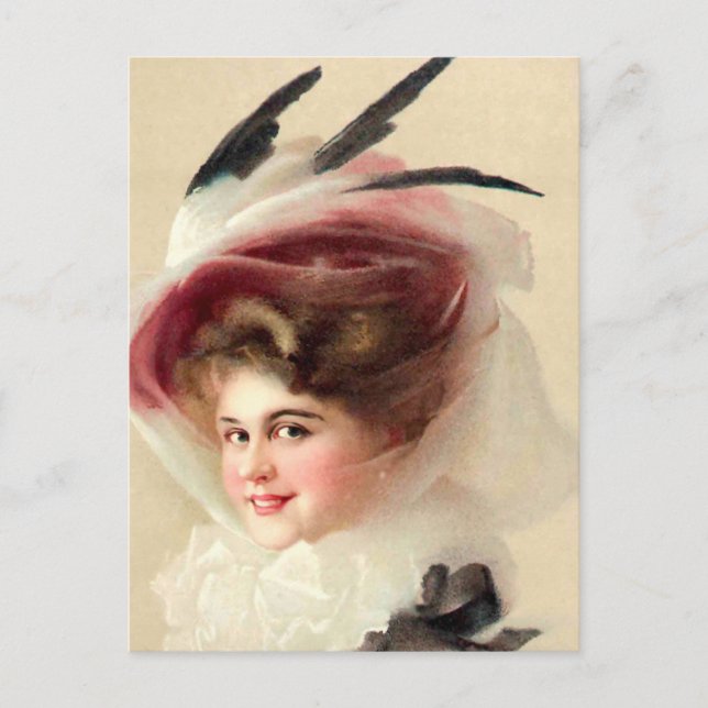 Der Hawk Feathered Hat Postkarte (Vorderseite)