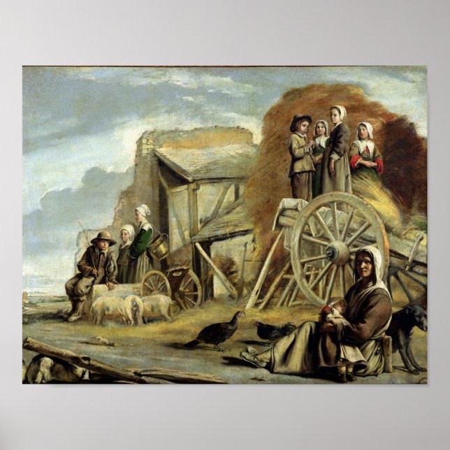 Der Haycart, oder Rückkehr von Haymaking, 1641 Poster (Vorne)
