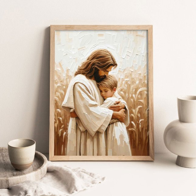 Der Heiland und der Junge, Christliche Wandkunst,  Poster (Von Creator hochgeladen)