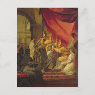 Der Heilige Augustinus, der als Bischof ordiniert  Postkarte