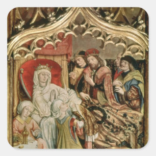 Der heilige Elisabeth Altarpiece Quadratischer Aufkleber