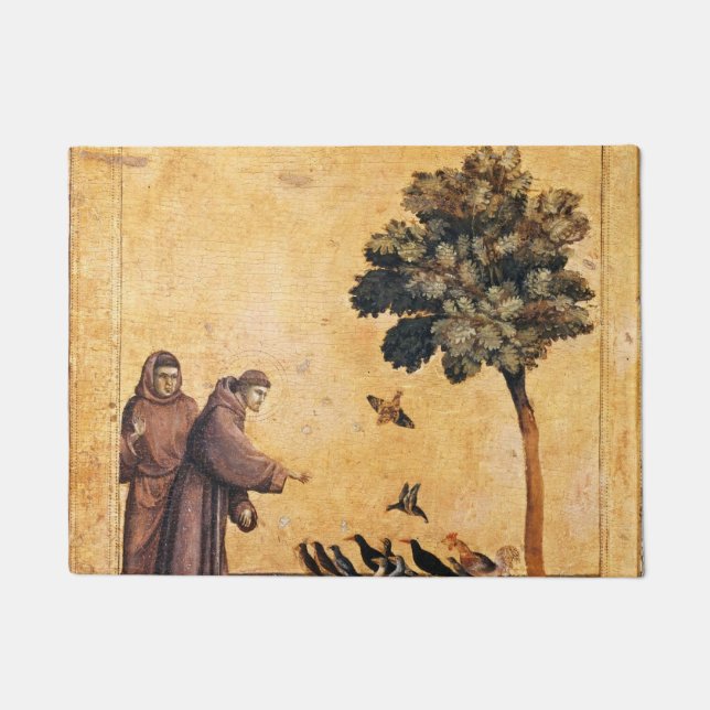 Der heilige Franz von Assisi predigt die Vögel Fußmatte (Vorderseite)