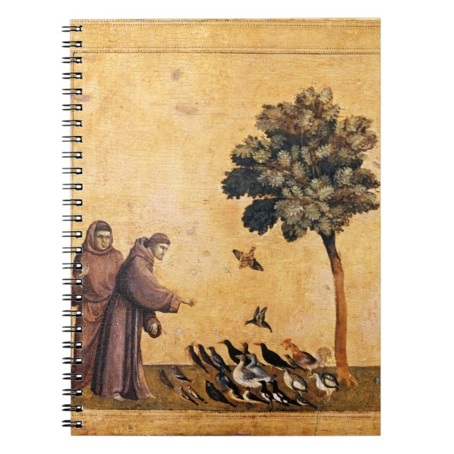 Der heilige Franz von Assisi predigt die Vögel Notizblock (Vorderseite)