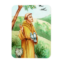 Der Heilige Franziskus mit Tieren Magnet