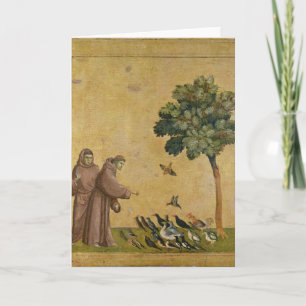 Der Heilige Franziskus von Assisi predigt den Vöge Karte