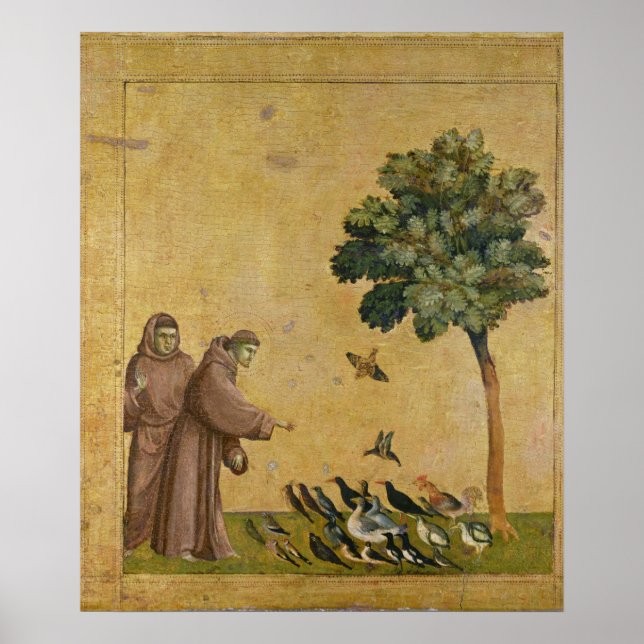 Der Heilige Franziskus von Assisi predigt den Vöge Poster (Vorne)