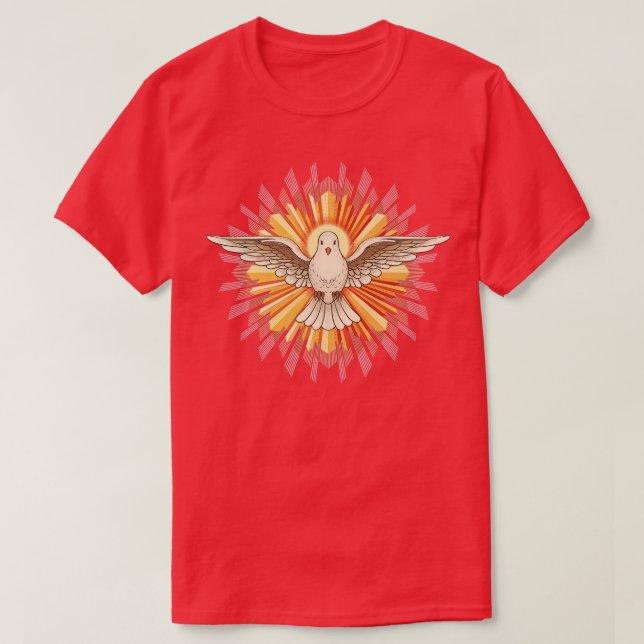 Der Heilige Geist als Taube T-Shirt (Design vorne)