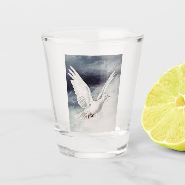 Der heilige Geist in Form einer Taube Schnapsglas (Vorderseite)