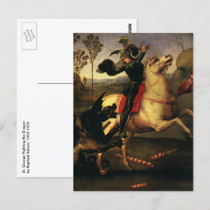 Der heilige Georg im Kampf mit dem Drachen von Raf Postkarte