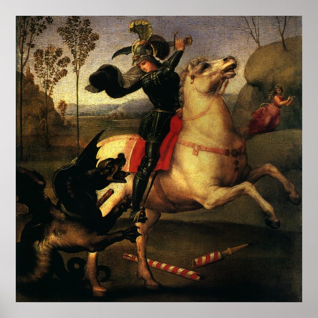 Der heilige Georg kämpft gegen den Drachen von Rap Poster (Vorne)