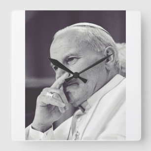 Der Heilige Johannes Paul II. Der große Kommunikat Quadratische Wanduhr