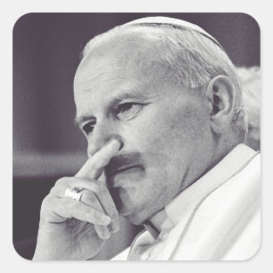 Der Heilige Johannes Paul II. Der große Kommunikat Quadratischer Aufkleber