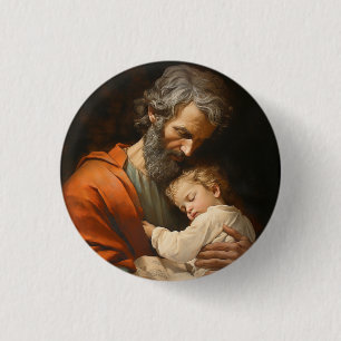 Der heilige Joseph mit dem Kind Jesus Button