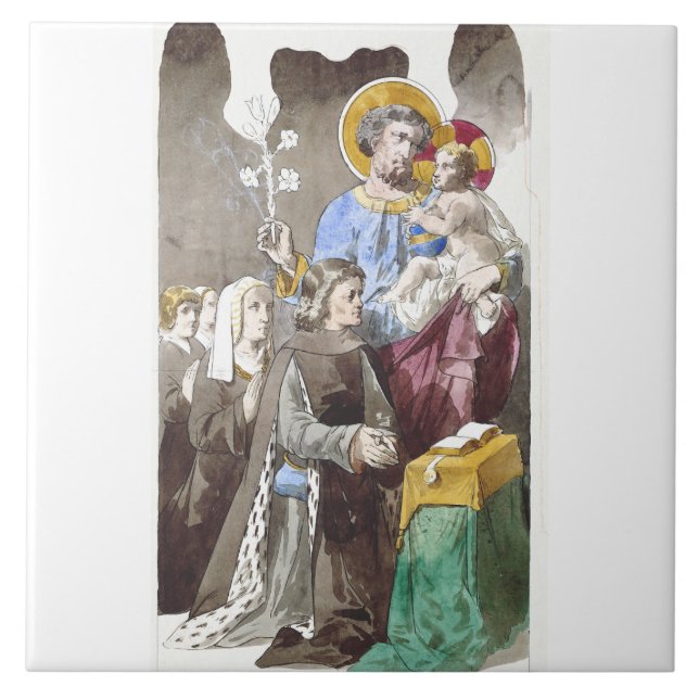Der heilige Joseph-Patron der Universellen Kirche Fliese (Vorderseite)
