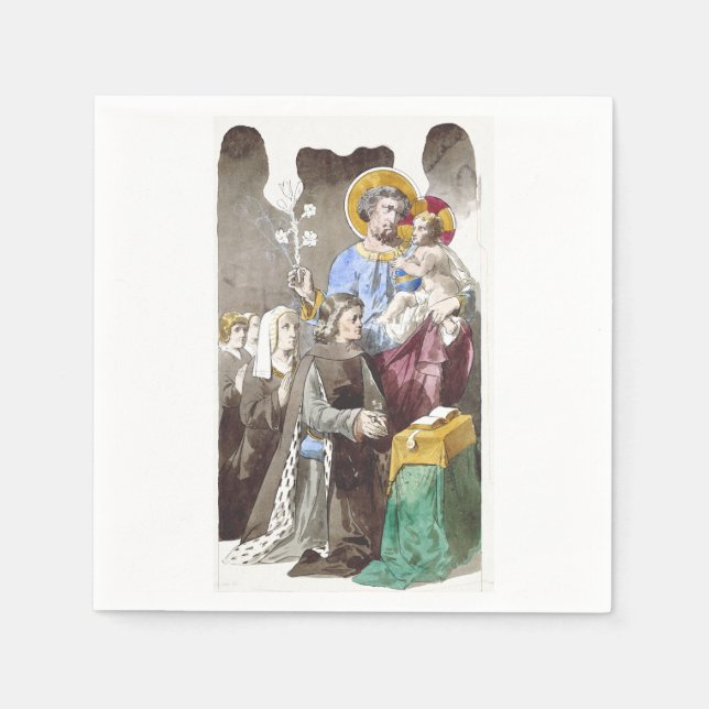 Der heilige Joseph-Patron der Universellen Kirche Serviette (Vorderseite)