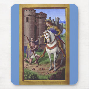 Der heilige Martin von Tours teilt seinen Mantel e Mousepad