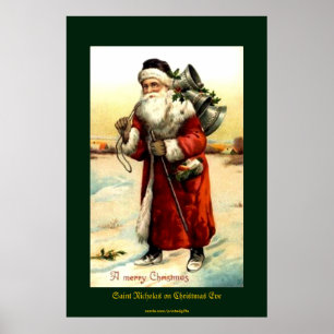 Der Heilige Nikolaus am Heiligen Abend Vintage-Dru Poster