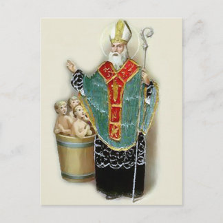 Der Heilige Nikolaus rettet Kinder Postkarte
