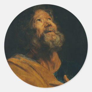 Der Heilige Petrus von Antoon van Dyck Runder Aufkleber