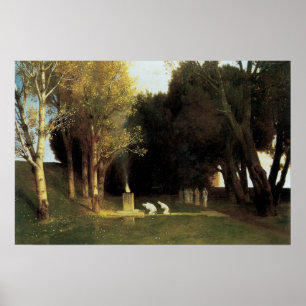 Der heilige Wald von Arnold Bocklin, Vintage Art Poster