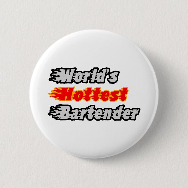 Der heißeste Barkeeper der Welt Button (Vorderseite)