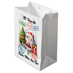 Der heitere Weihnachtsmann mit Feierabend Mittlere Geschenktüte