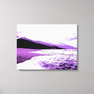 Der helle, violette und lila Strand Leinwanddruck