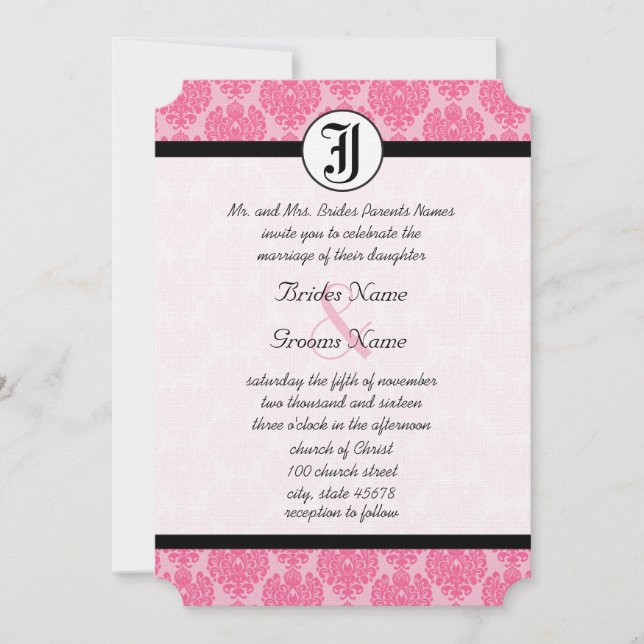 Der hellrosa Kronleuchter mit den Einladungen für  (Vorderseite)