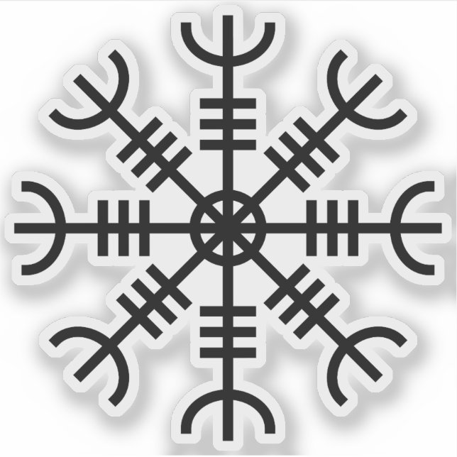 Der Helm von Awe - Aegishjalmur (schwarz) Aufkleber (Vorderseite)