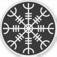 Der Helm von Awe - Aegishjalmur (weiß auf schwarz)