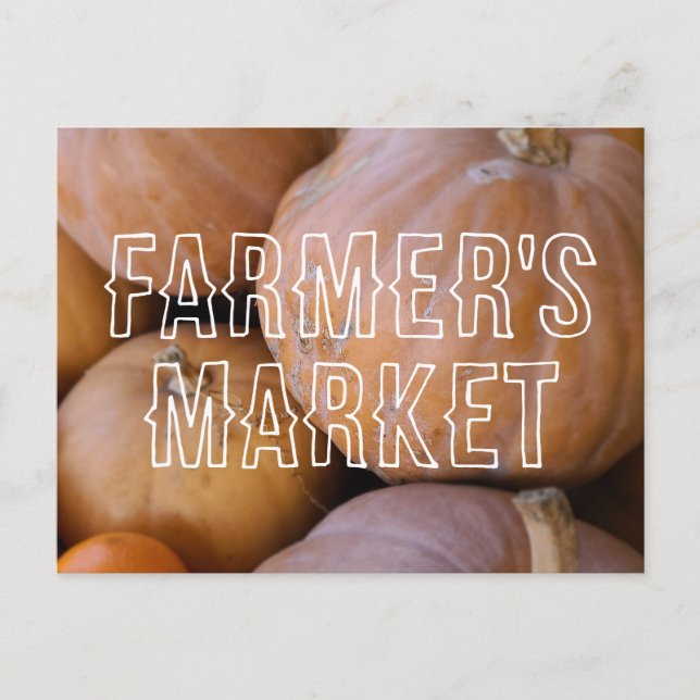 Der Herbst des Pumpkin-Gewürzfarmermarktes Postkarte (Vorderseite)