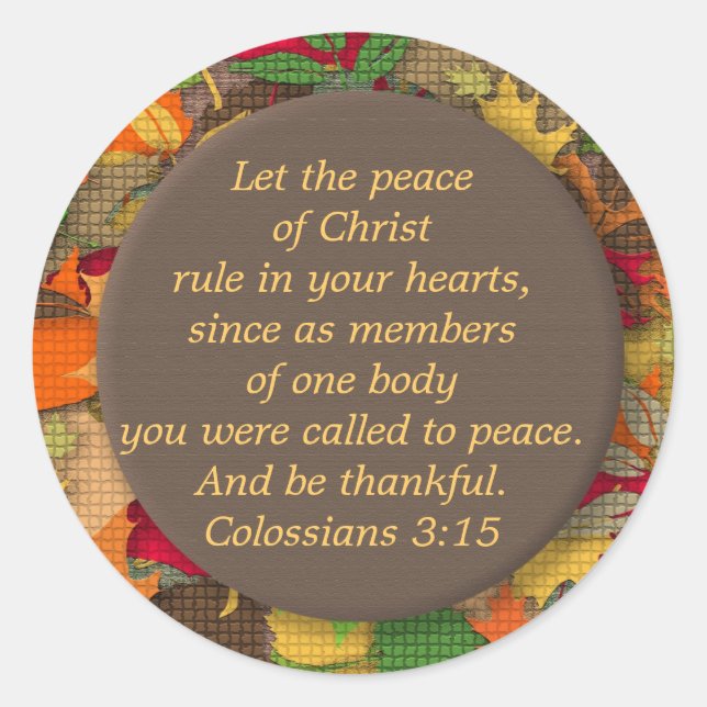 Der Herbst hinterlässt Bibelverse-Dankbarkeit-Aufk Runder Aufkleber (Vorderseite)