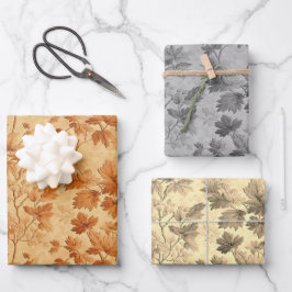 Der Herbst hinterlässt das moderne Toile de Jouy M Geschenkpapier Set