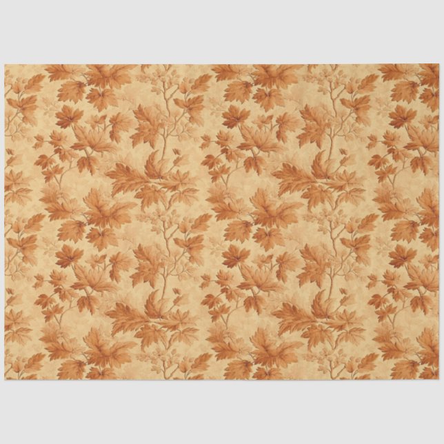 Der Herbst hinterlässt das moderne Toile de Jouy M Seidenpapier (Vorderseite)