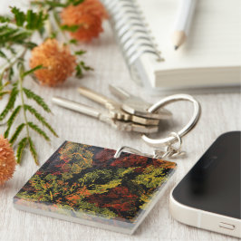 Der Herbst hinterlässt den Acrylring Schlüsselanhänger