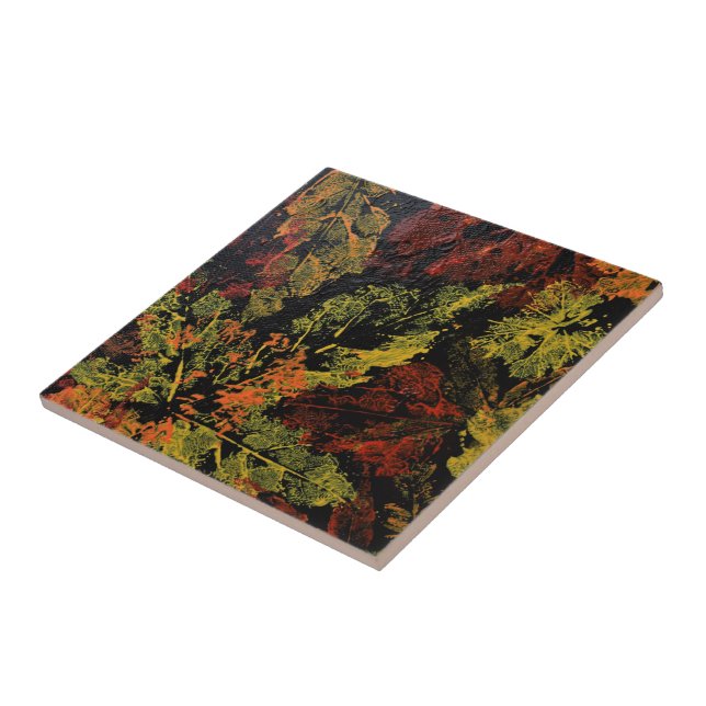 Der Herbst hinterlässt die Keramik. Fliese (Seite)