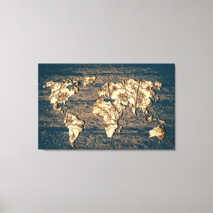 Der Herbst hinterlässt die Weltkarte Mauer Kunst Leinwanddruck
