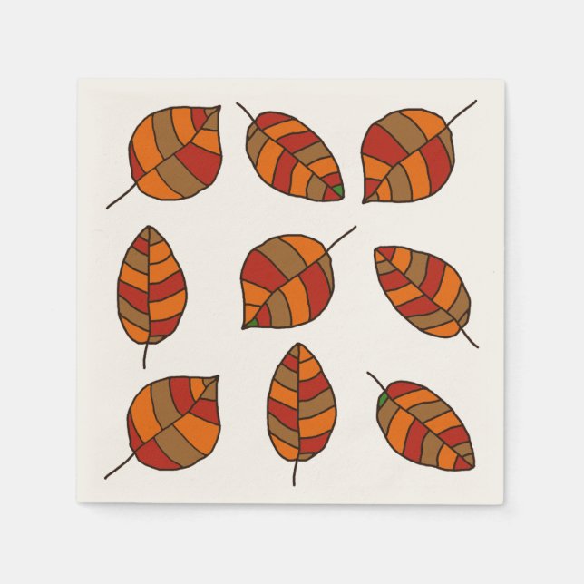Der Herbst hinterlässt ein rotes Leaf-Muster in je Serviette (Vorderseite)