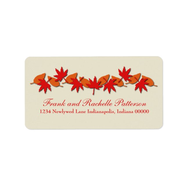 Der Herbst hinterlässt Grenzadressen-Labels, rot/o Adressaufkleber (Vorne)