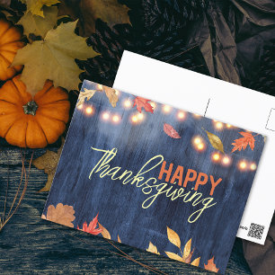 Der Herbst hinterlässt Lichter auf dem Erntedank H Postkarte