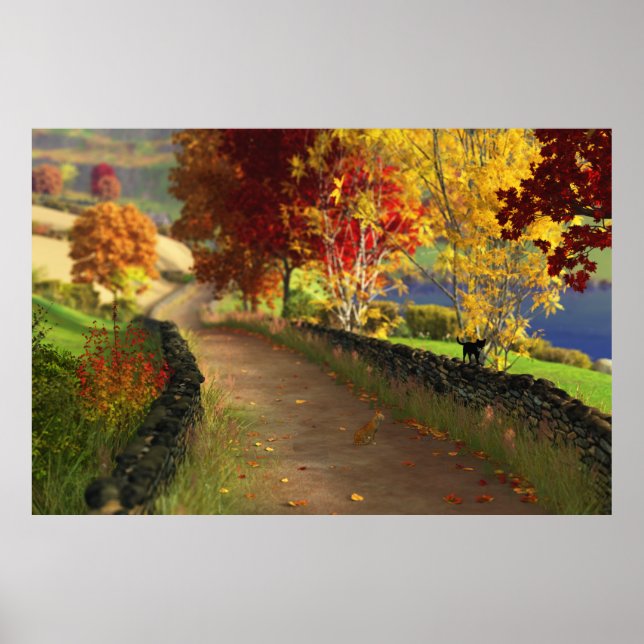 Der Herbst in der Glen-Print Poster (Vorne)