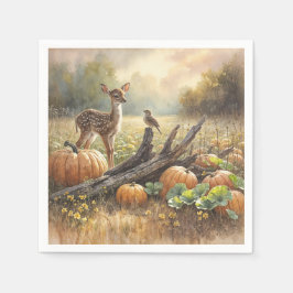 Der Herbst in einem Kürbispflaster Serviette