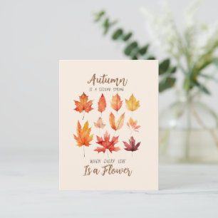 Der Herbst ist der zweite Frühling - Herbstlaub Postkarte