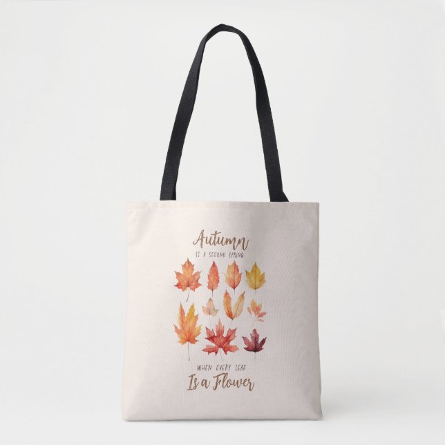 Der Herbst ist der zweite Frühling - Herbstlaub Tasche (Vorderseite)