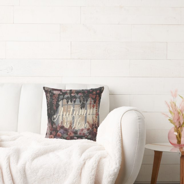 Der Herbst ist hier Blumenmuster-Kunst Kissen (Liege)