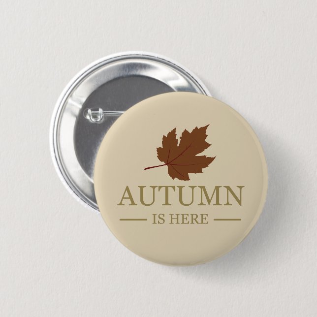 Der Herbst ist hier, wo die Blätter fallen Button (Vorne & Hinten)