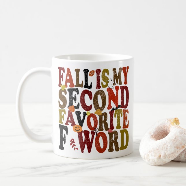 Der Herbst ist mein zweiter Favorit für das Wort W Kaffeetasse (Mit Donut)