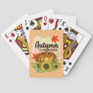 Der Herbst ist meine Lieblingsfarbe - Blätter Pump Spielkarten