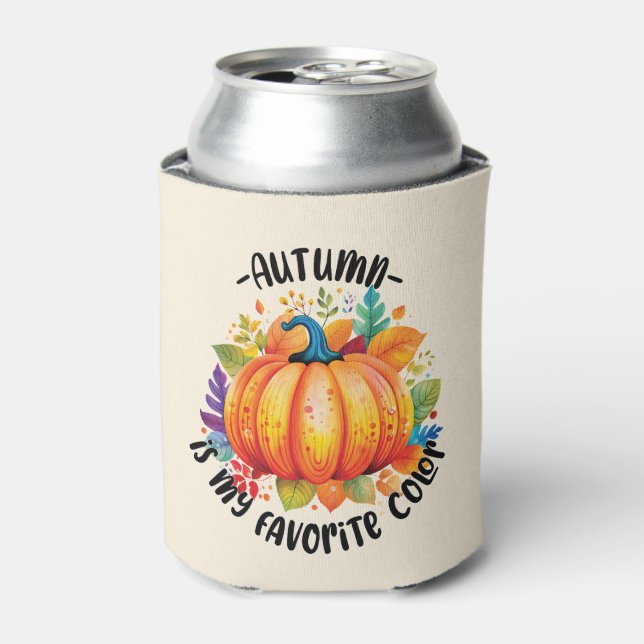 Der Herbst ist meine Lieblingsfarbe - Kürbiskugel  Dosenkühler (Kanne Vorderseite)